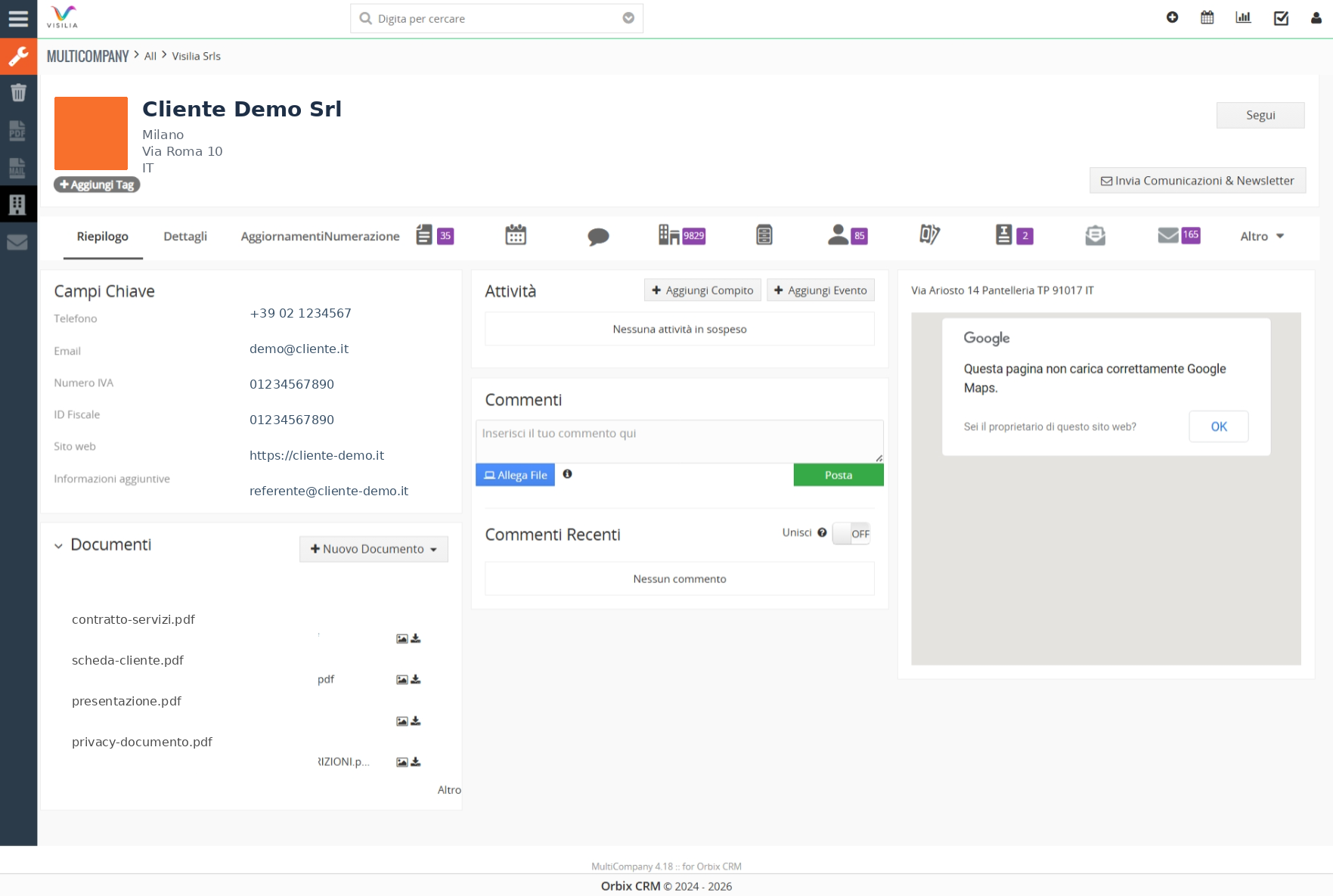 Orbix CRM software gestione clienti e aziende